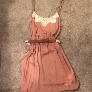 Pink and White dress with belt